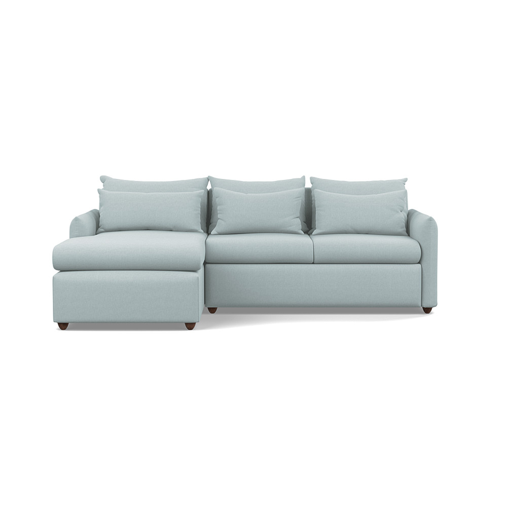 Heal's Pillow Medium LHF Corner Chaise Sofa Bed Brushed Cotton Mist Chestnut