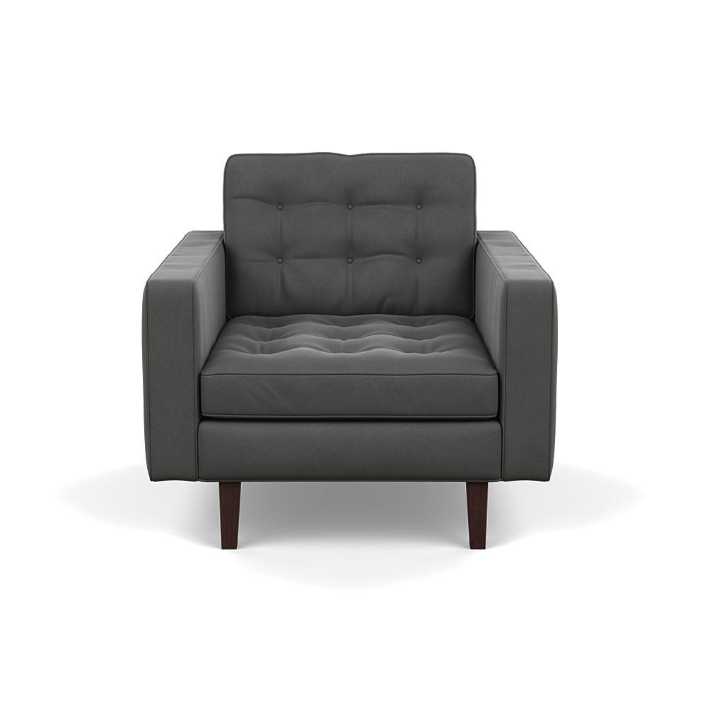 Heal's Hepburn Armchair Nobilis Velvet Dolphin Black Feet