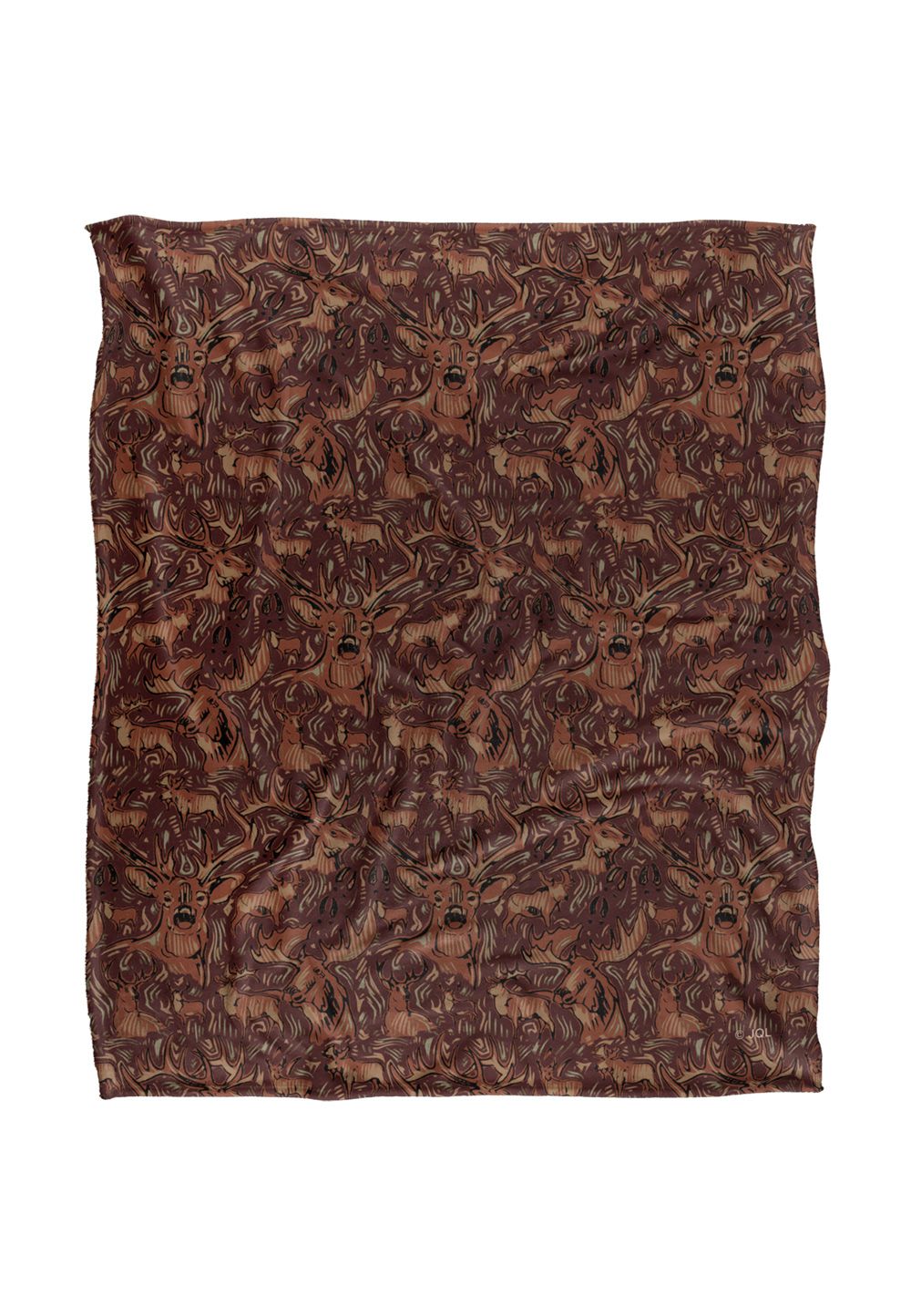 JQ Licensing Jl-Jp Big Game Deer Moose Hunting Pattern Silky Touch Super Soft Throw Blanket 152 X 127 cm in White