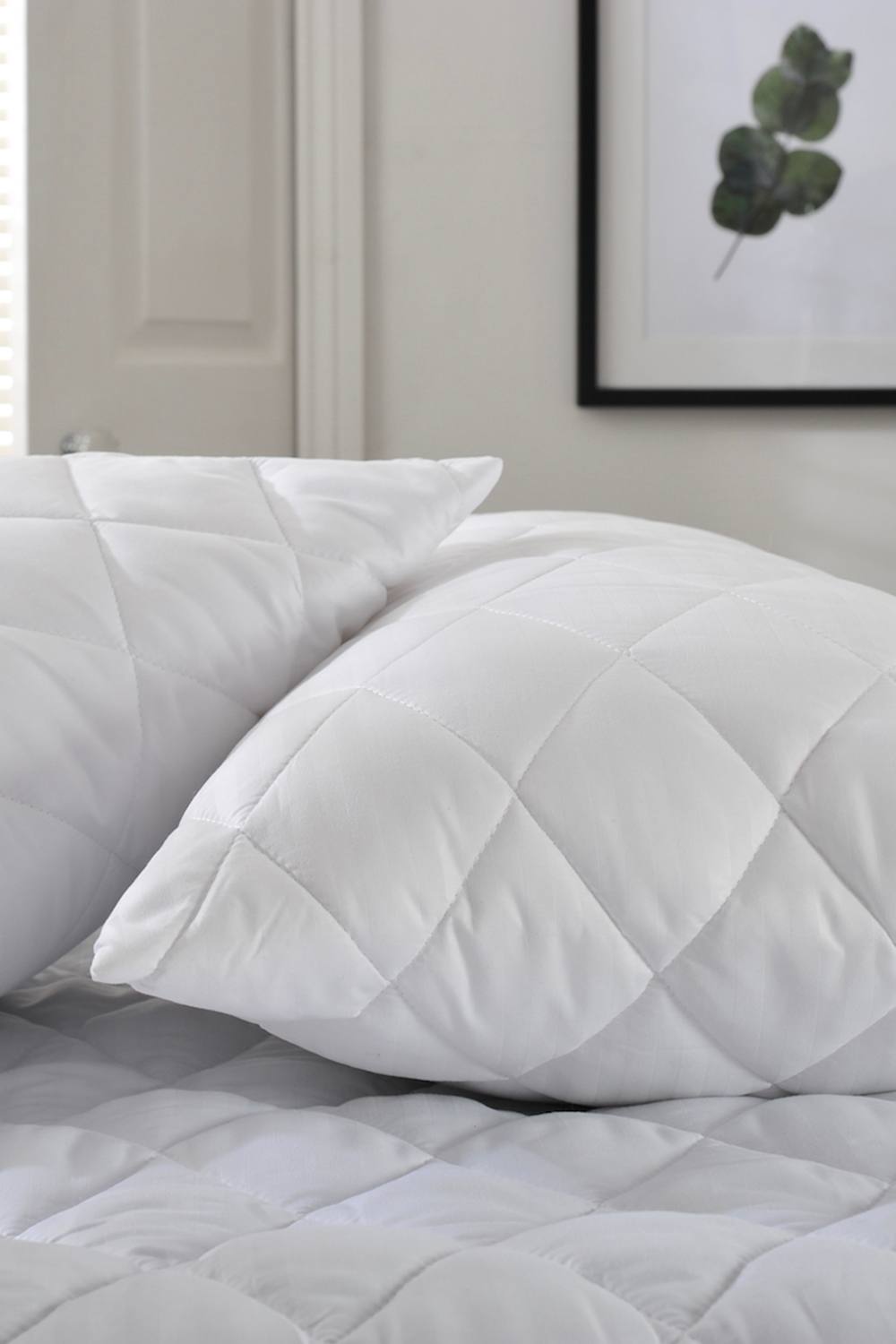 The Lyndon Company Anti Allergy Quilted Pillow Protector Pair | Deyongs 1846 in White