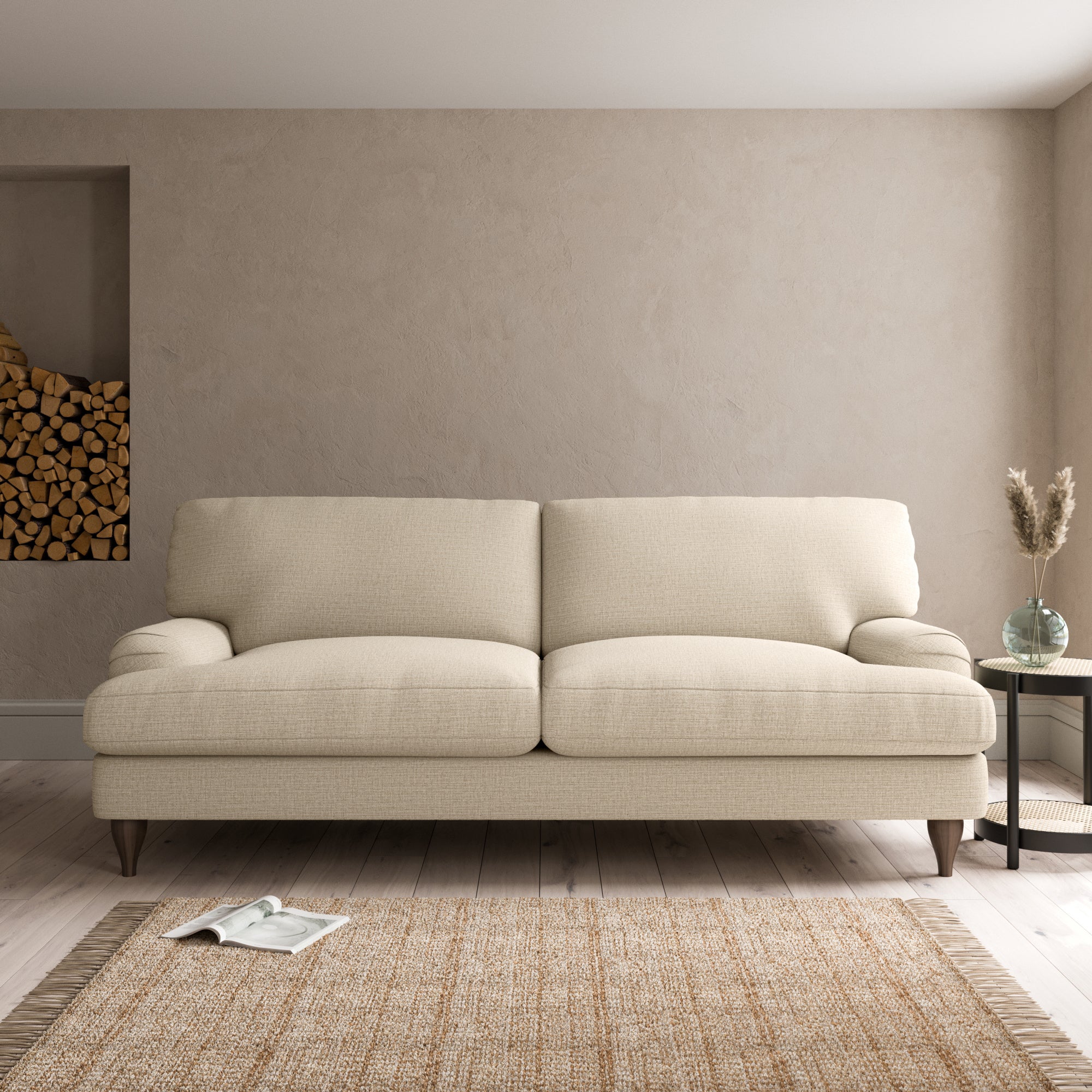 Darwin Textured Weave 4 Seater Sofa Textured Weave Honey