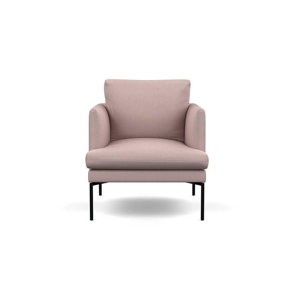 Heal's Matera Armchair Siena Cotton Dusky Pink Black Feet