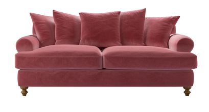 Teddy 3 Seat Sofa Bed in Dusty Rose Cotton Matt Velvet - sofa.com