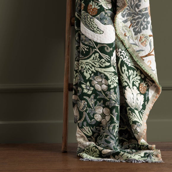 Morris & Co. Strawberry Thief Throw Blanket 130cm x 170cm 6