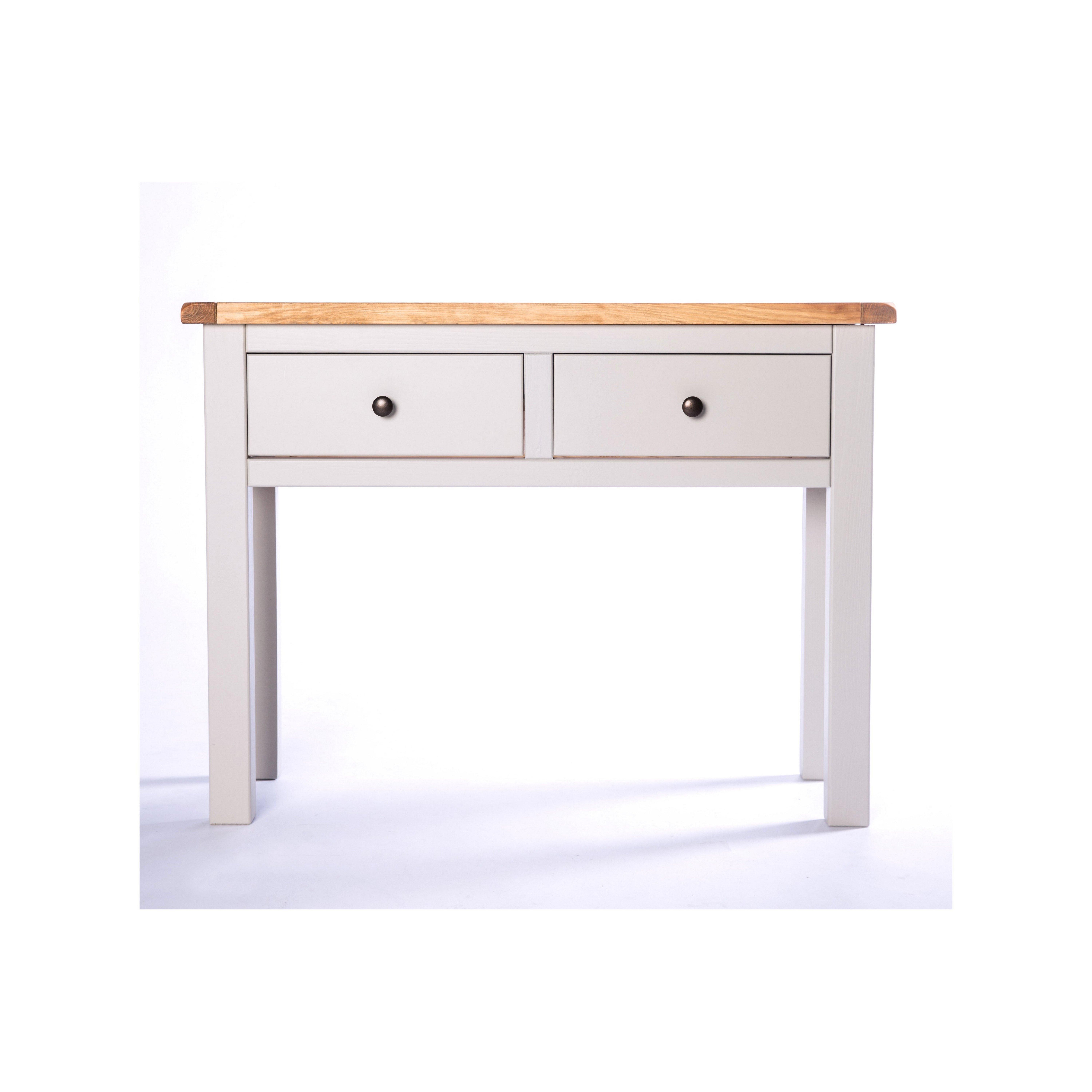 Cabinet Bits Argenta Light Grey 2 Drawer Console Table Brass Knob