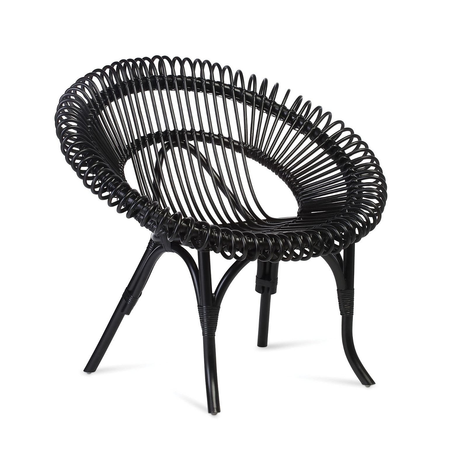 Shanghai Wicker Chair in Black