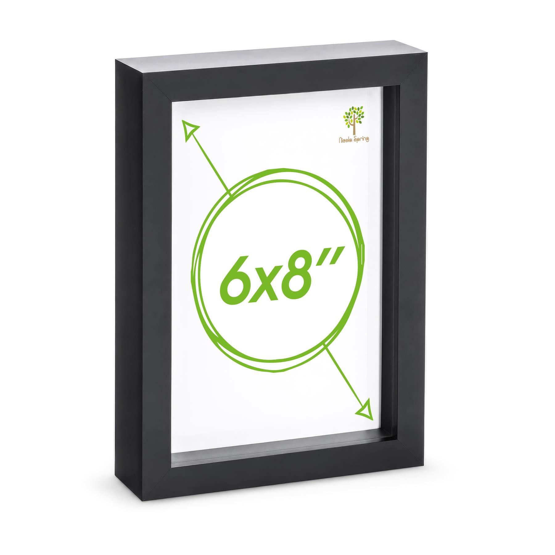 Nicola Spring 3D Box Photo Frame - A5 (6 x 8") - Pack of 1 in Black
