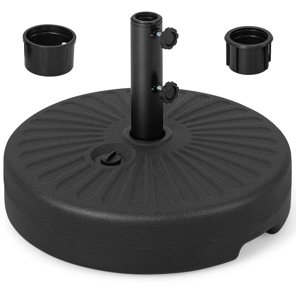 Costway 50 cm Fillable Round Umbrella Base Stand Patio Umbrella Holder in Black