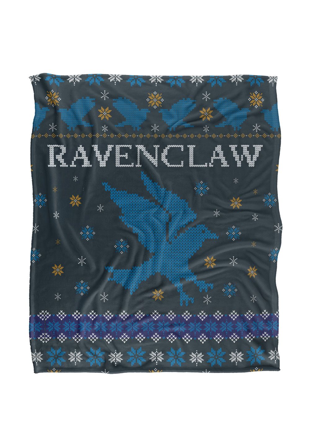 Harry Potter Blanket, 152x127 cm Ravenclaw Ugly Christmas Sweater Silky Touch Super Soft Throw Blanket in White