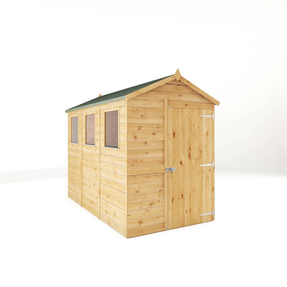 Mercia 9 x 5 Feet Modular Shiplap Apex - Wood - L281.4 x W159.3 x H215.9 cm in Light Brown