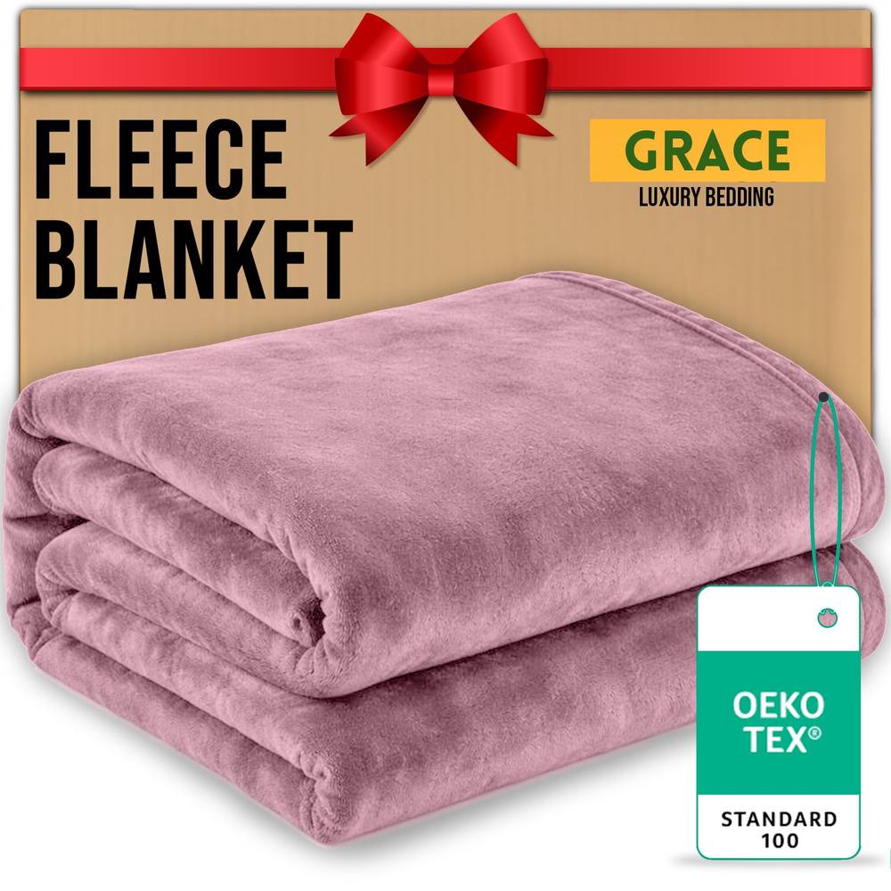 Grace Lazzaro Flannel Fleece Ultrasoft Throw Blankets in Pink