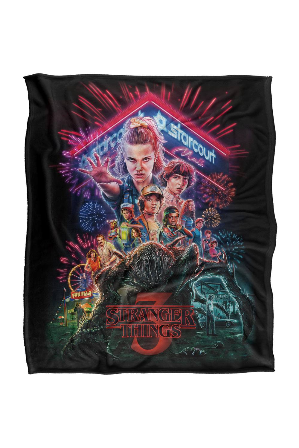 Stranger Things Season 3 Poster Super Soft Throw Blanket 152 X 127 Cm