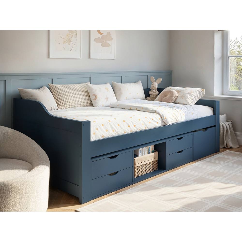 Flair Blair Low Sleeper Bed with Storage in Blue