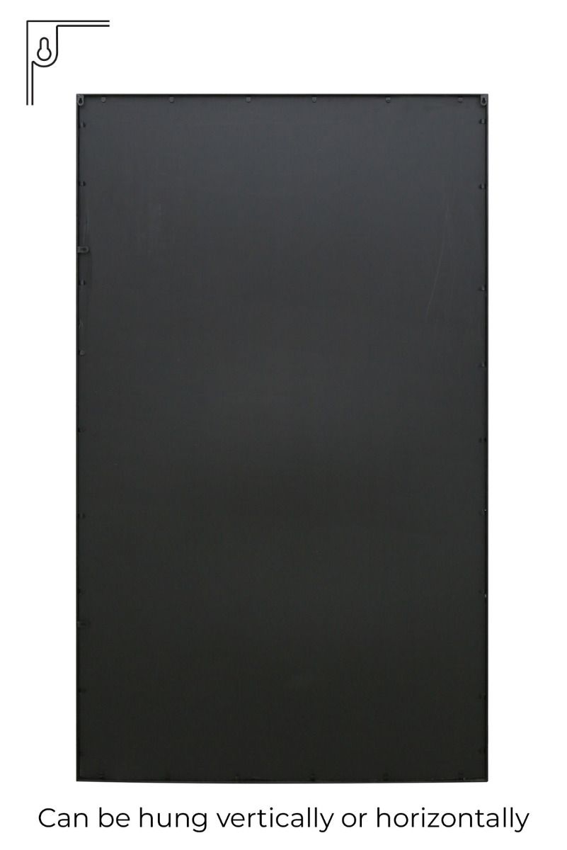 MirrorOutlet Black Contemporary Wall & Leaner Garden Mirror 79"x 47" 200x120cm 5