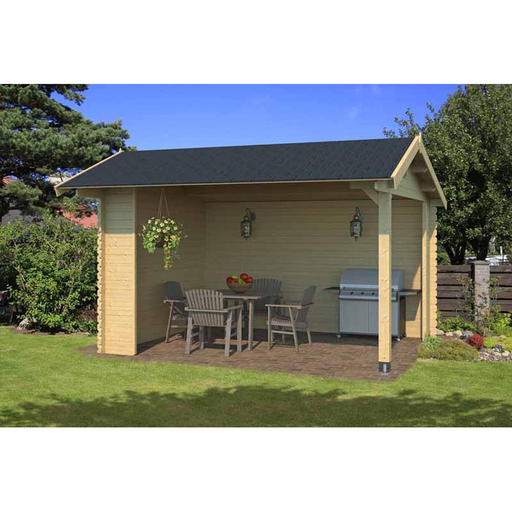 Lasita Maja Ltd Kirian 300-Log Cabin, Garden Room, Home Office - L420xW389.4xH273.6 cm in Light Brown