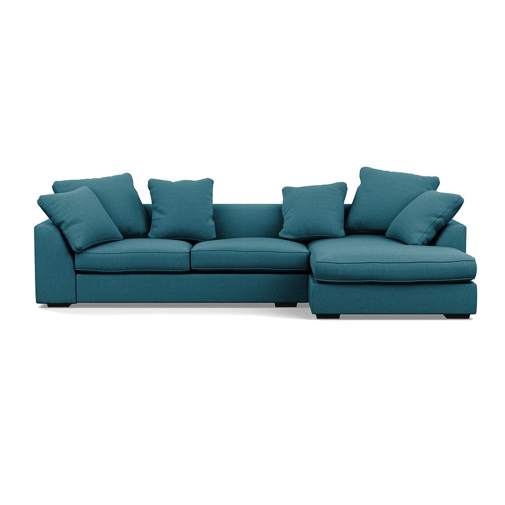 Heal's Cumulus Right Hand Facing Corner Sofa Brushed Cotton Cadet Black Feet