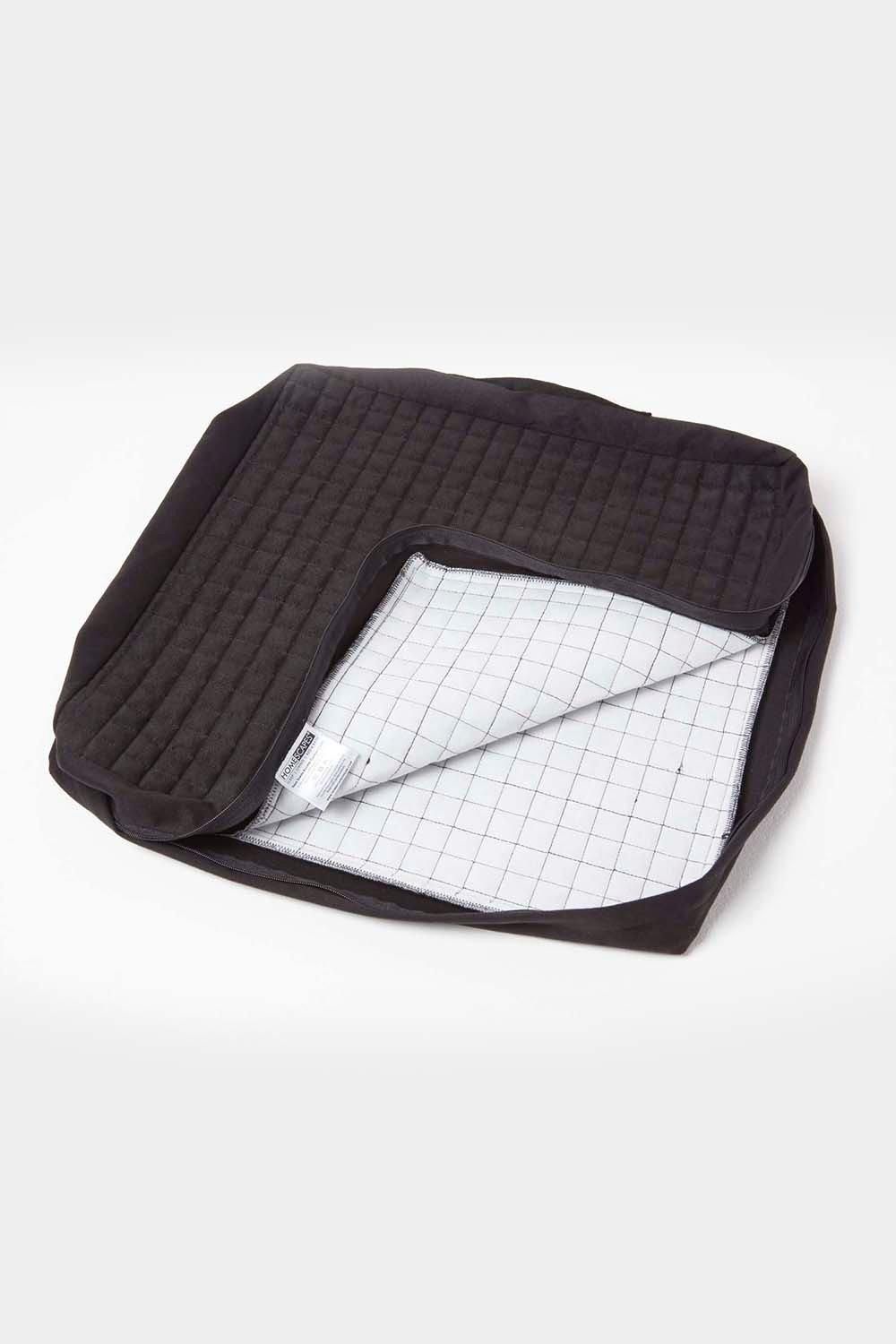 Homescapes Quilted Polyester Armchair Booster Cushion Cover in Black