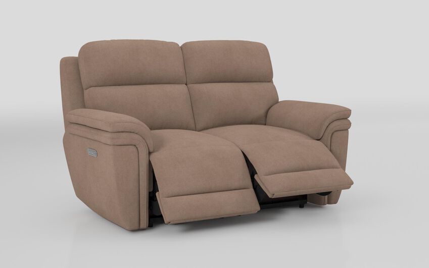Beige Fabric Maer 2 Seater Power Recliner Sofa