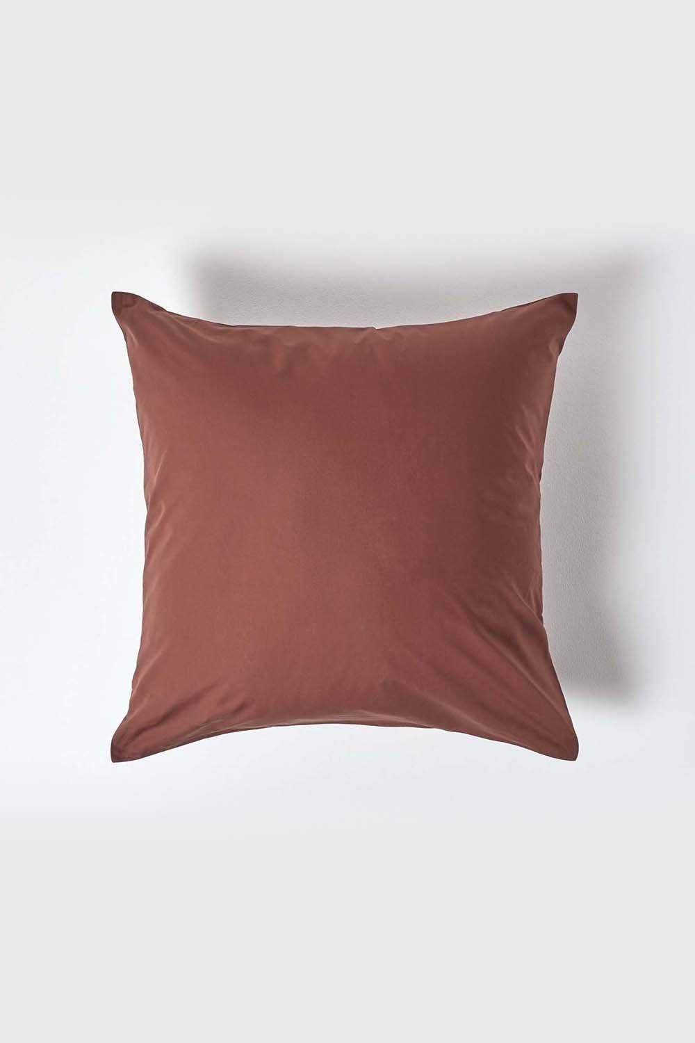 Homescapes Continental Egyptian Cotton Pillowcase 200 TC, 60 x 60 cm in Chocolate