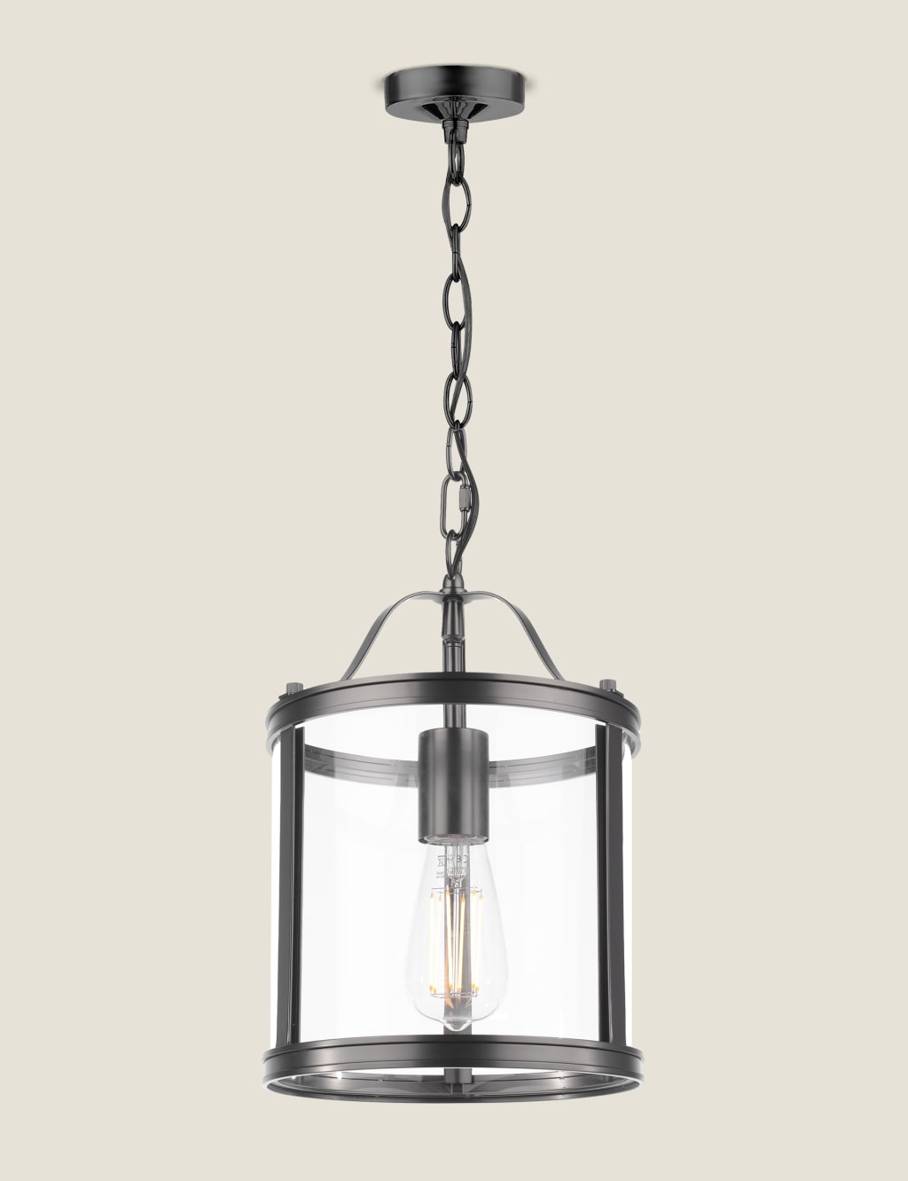 Laura Ashley Harrington Metal Pendant Light Black