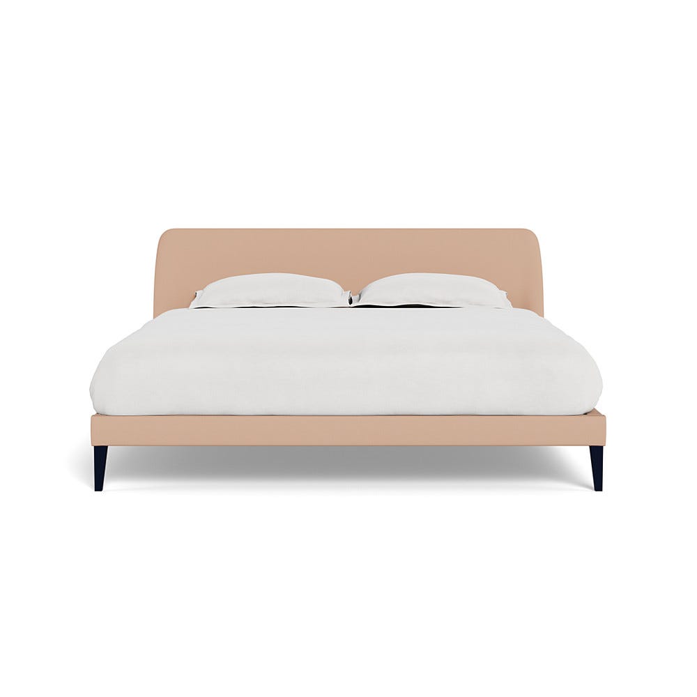 Heal's Wallis Bedstead Super King Capelo Linen-Cotton Rosedale Black Painted Oak Feet