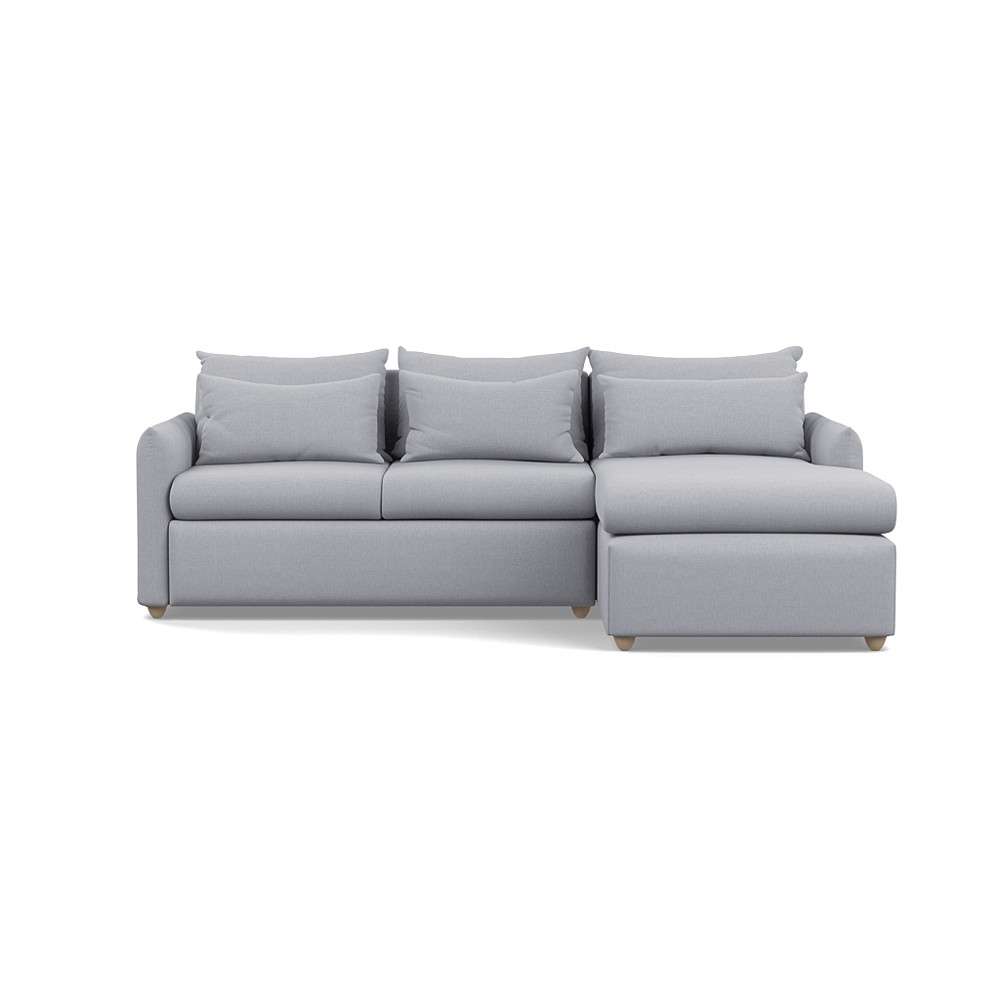Heal's Pillow Medium RHF Corner Chaise Sofa Bed Brushed Cotton Pewter Natural