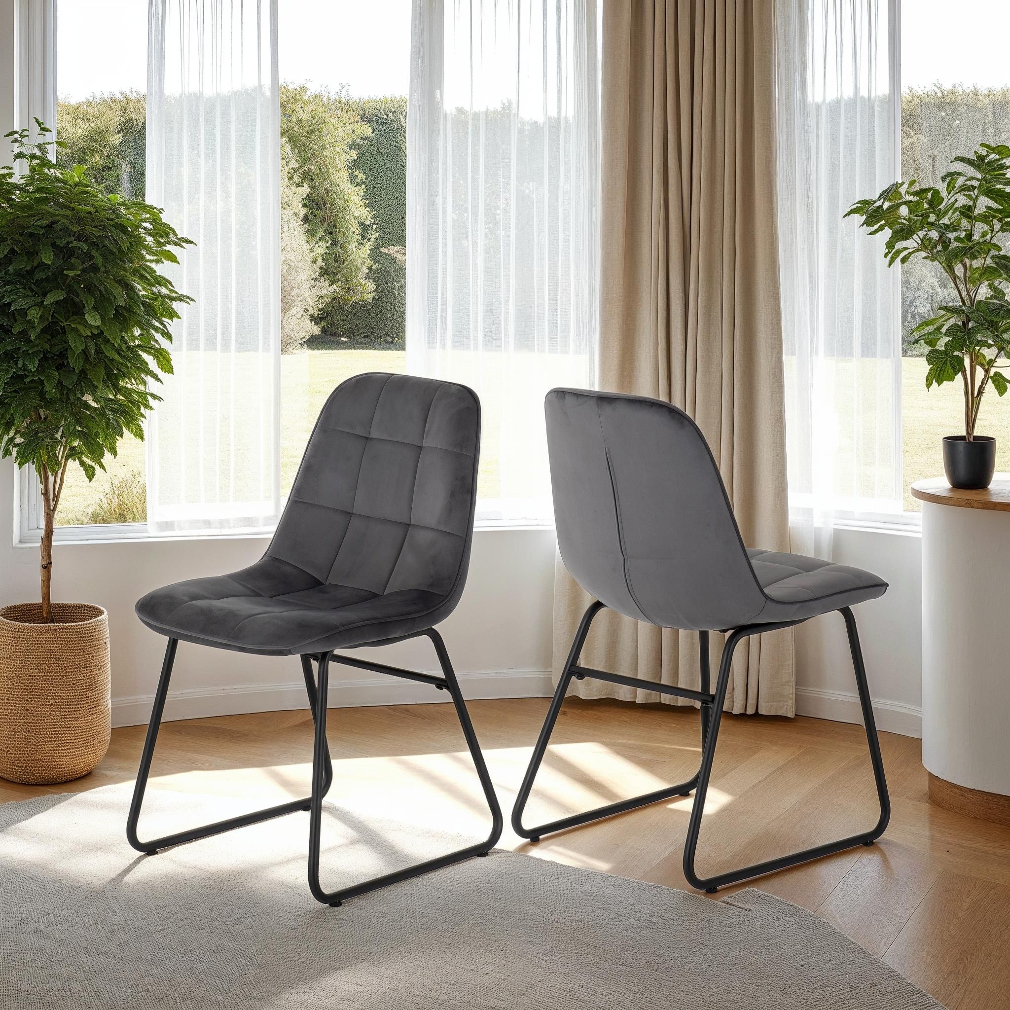 Seconique Lukas Chair ( Pair ) in Grey