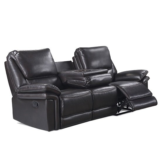 Morley Fabric Recliner 3 Seater Sofa In Brown