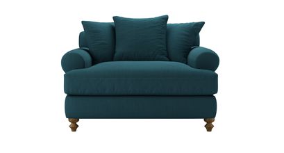 Teddy Loveseat Sofabed in Evergreen Brushed Linen Cotton - sofa.com