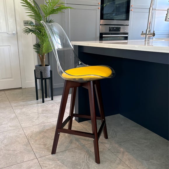 Fusion Living Soho Clear Plastic Bar Stool