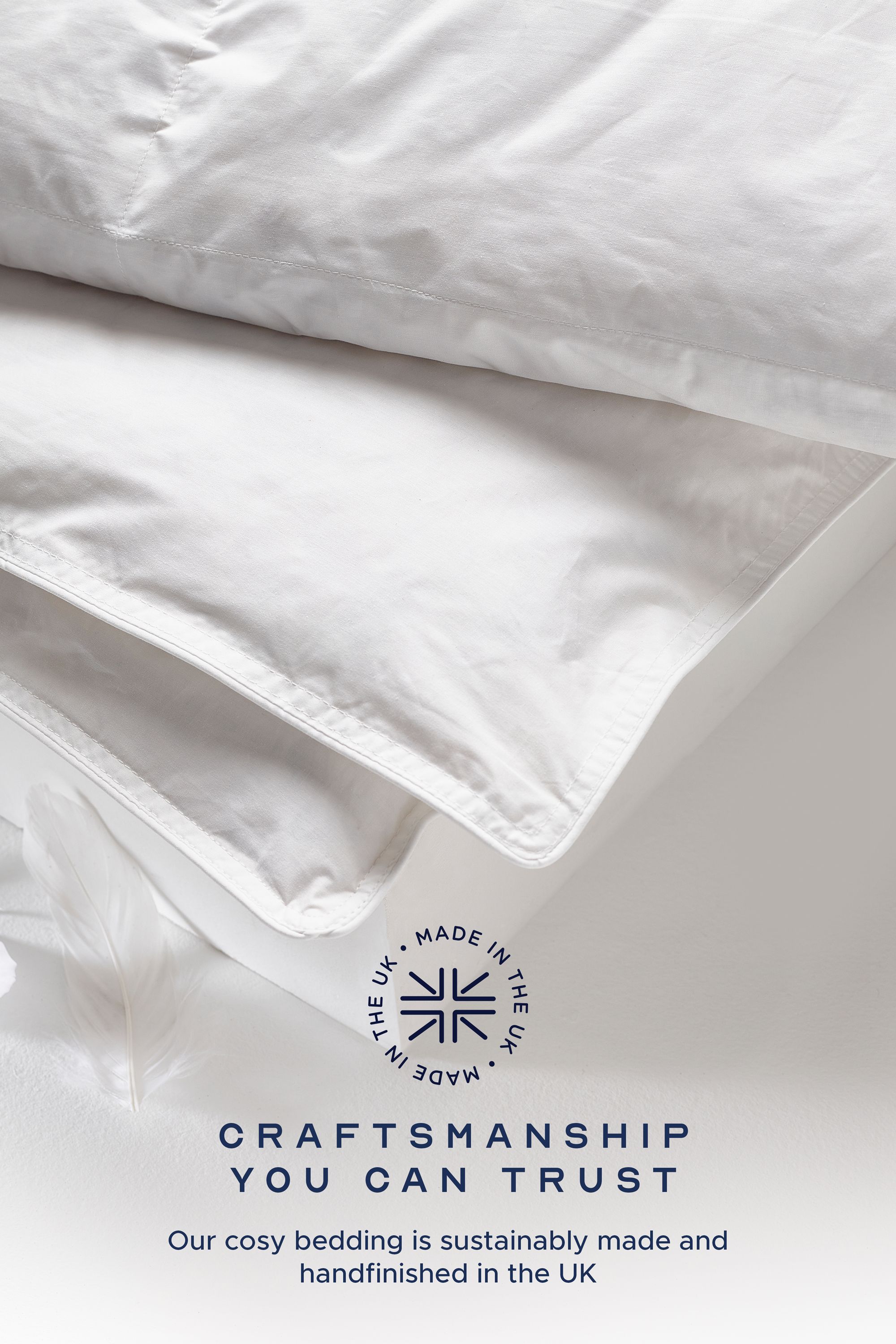 Snuggledown Scandinavian Duck Feather & Down 10.5 Tog Duvet With 2 Pillows in White 5