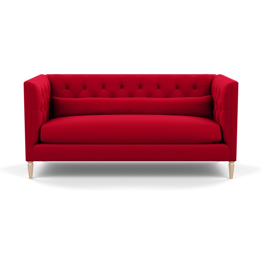 Heal's Balmoral 3 Seater Sofa Melton Wool Red Oxide Natural Feet
