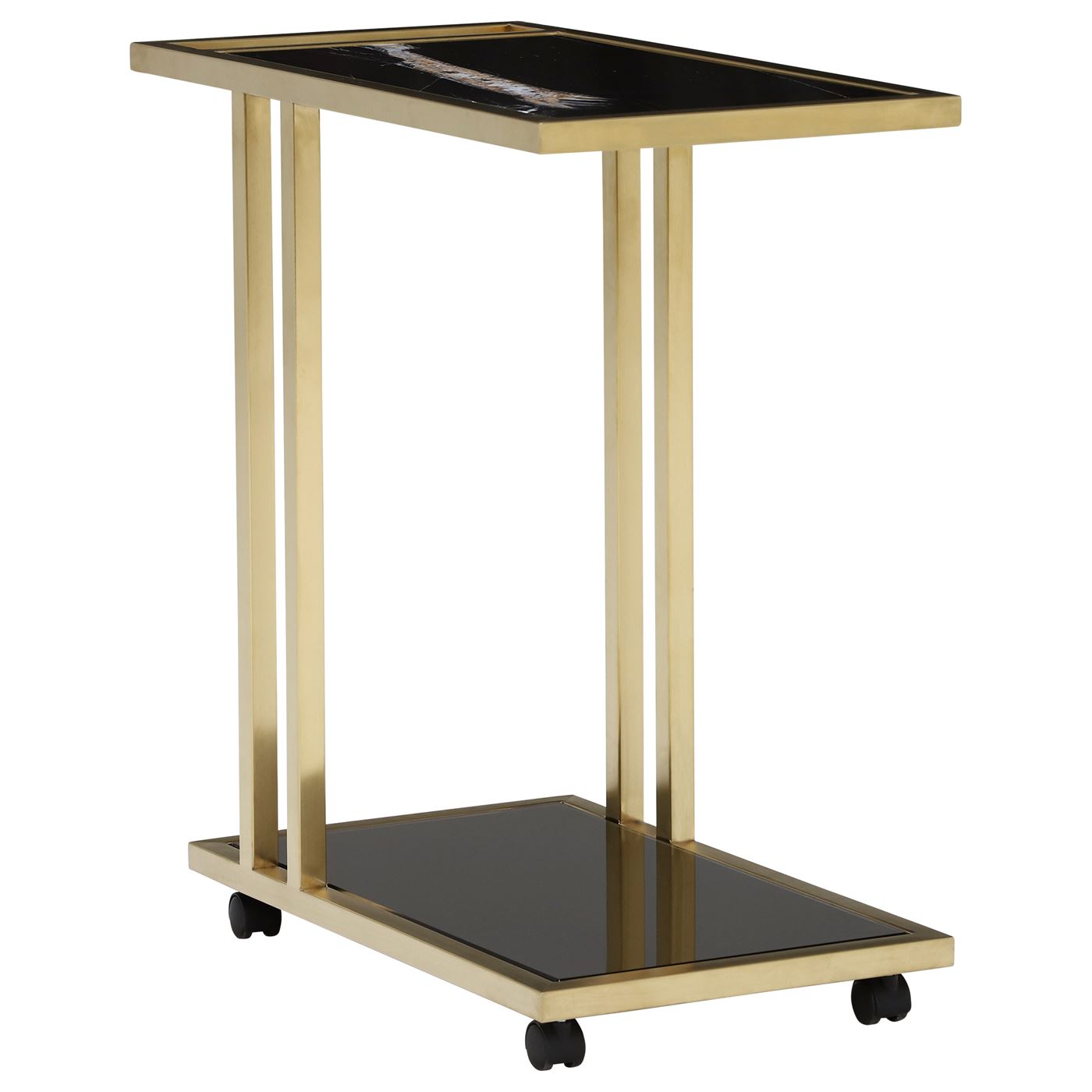 Zion Tray Marble Accent Table, Sahara Noir