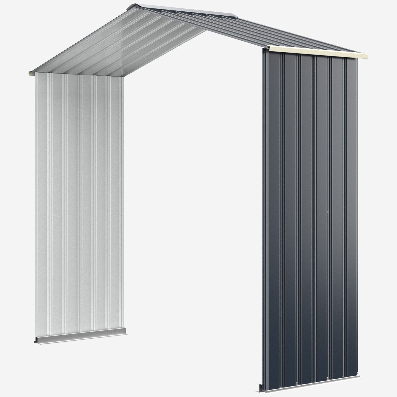 Costway Outdoor Storage Shed Extension Kit for 195 cm Shed Width Increased Storage Space in Grey
