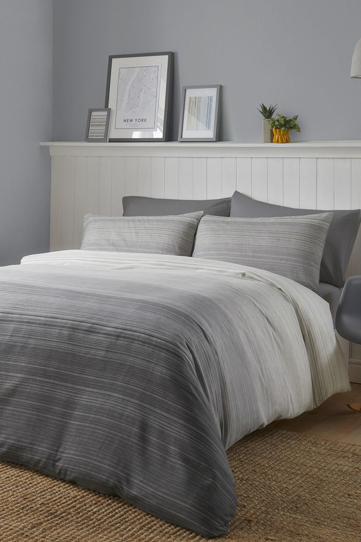 Fusion 'Fairhaven' Easy Care Duvet Cover Set in Charcoal
