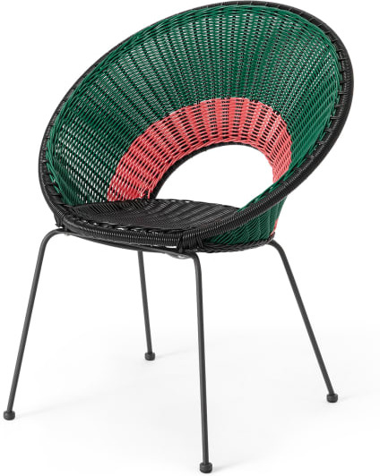 Yuri Garden Dining Chair, Multi Woven Pink