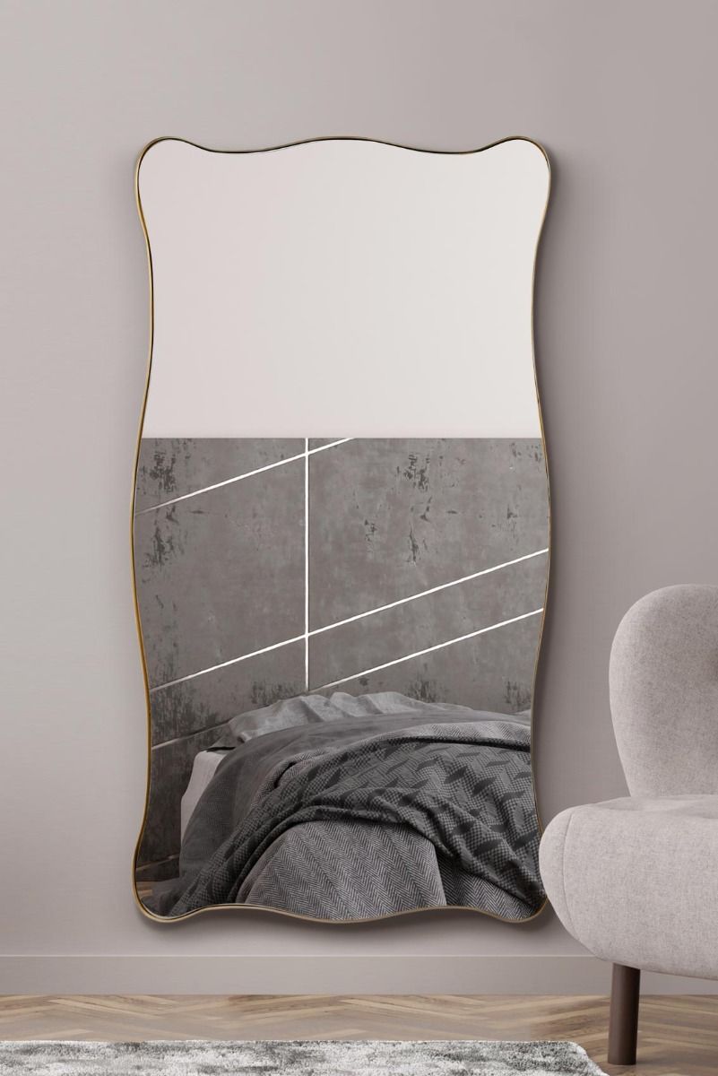 MirrorOutlet New Gold Metal Rectangular Wall Mirror 71" X 39" (180CM X 100CM) 2
