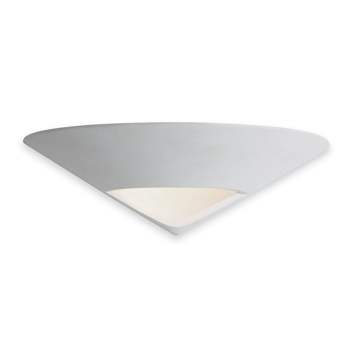Netlighting Ceramic 1 Light Indoor Wall Uplighter 100w Unglazed Acid Whote Glass E27 in Clear