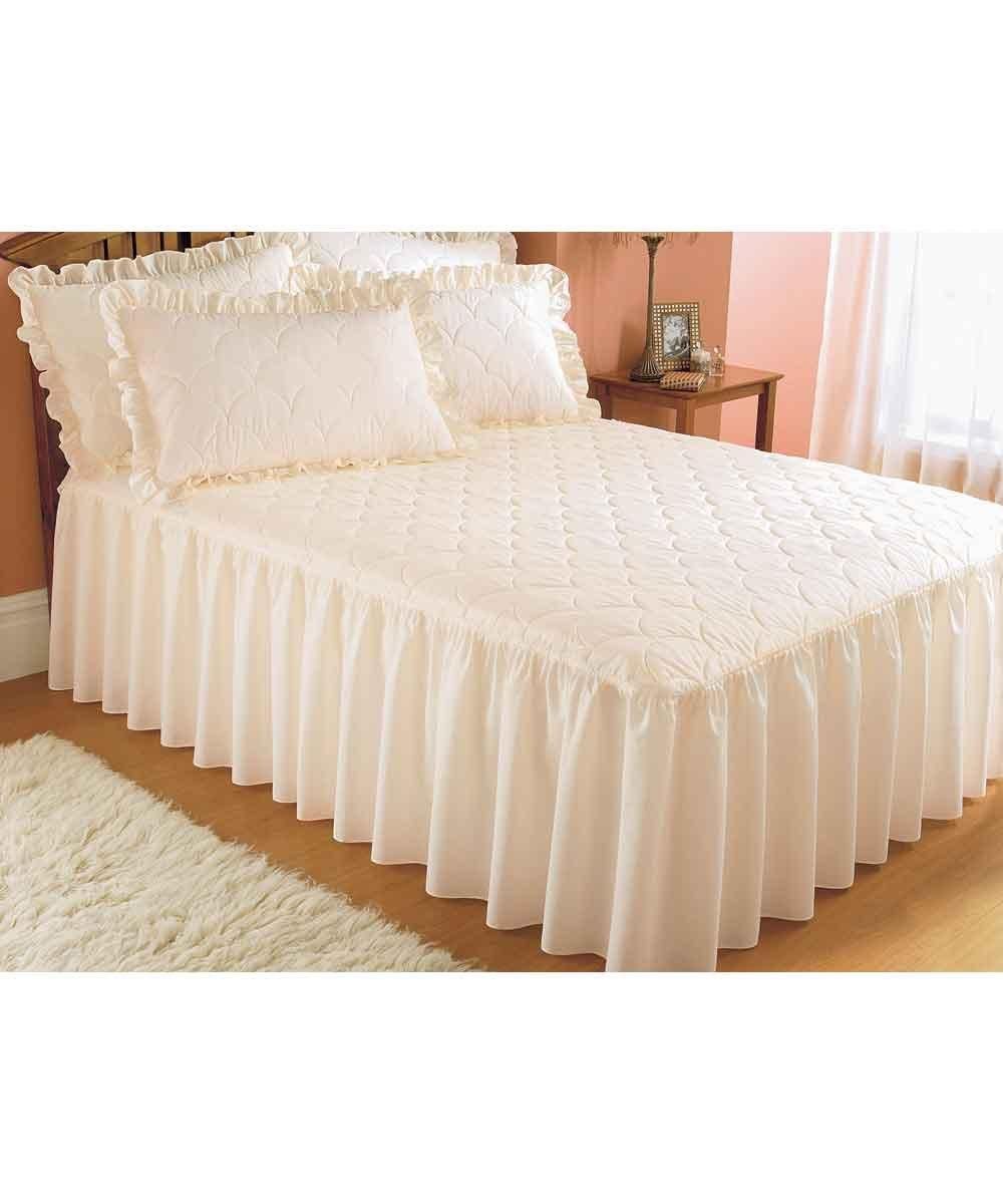 Chums Plain Quilted Bedspread with Pillow Shams sold separately in Ivory