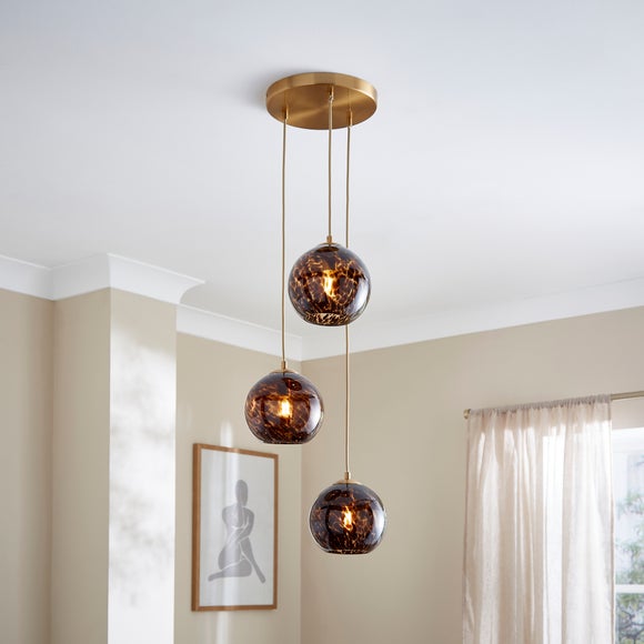 Kira 3 Light Tortoiseshell Cluster Ceiling Light