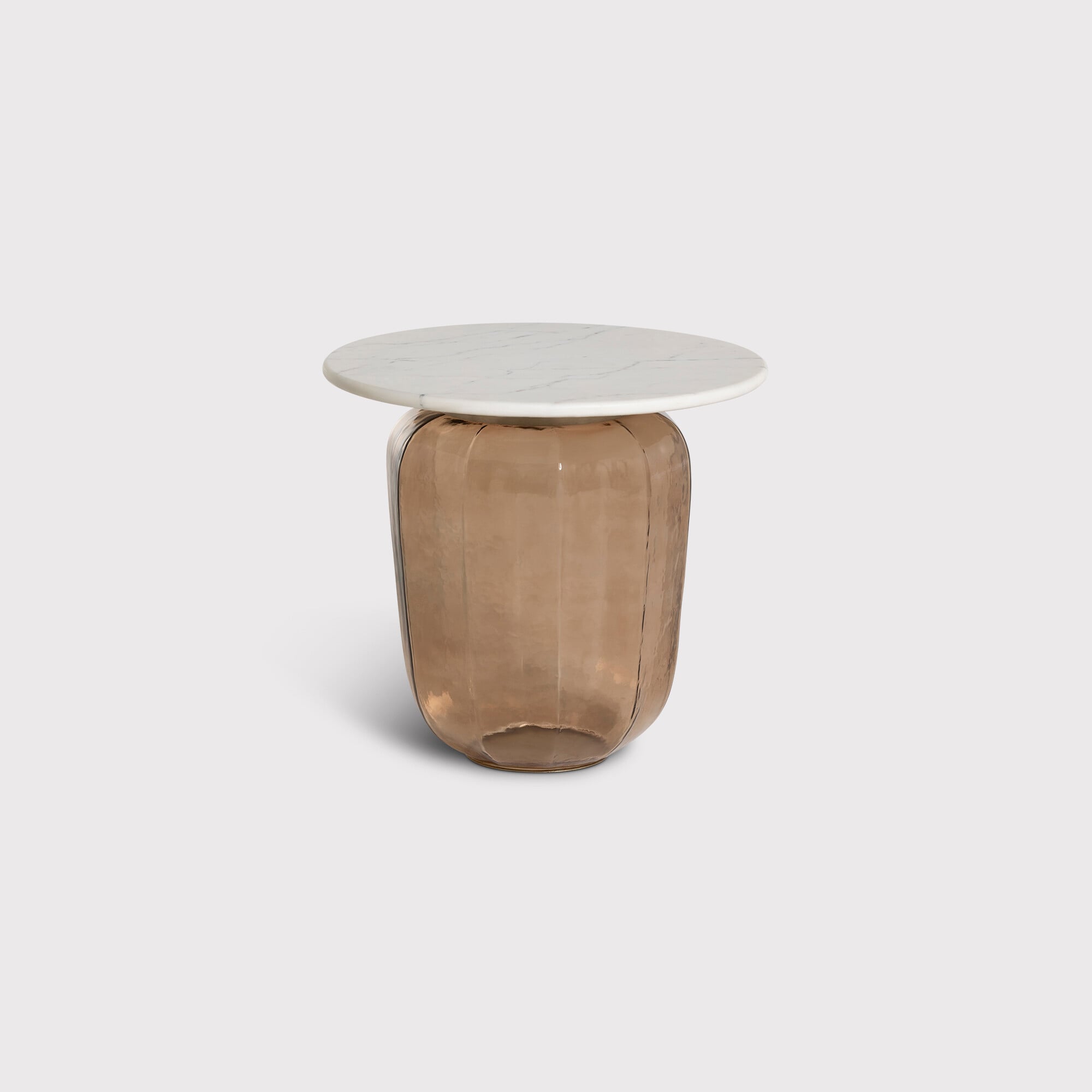 Rossi Large Coffee Table 48.3x48.3x47 cm, Round, White Glass | Barker & Stonehouse