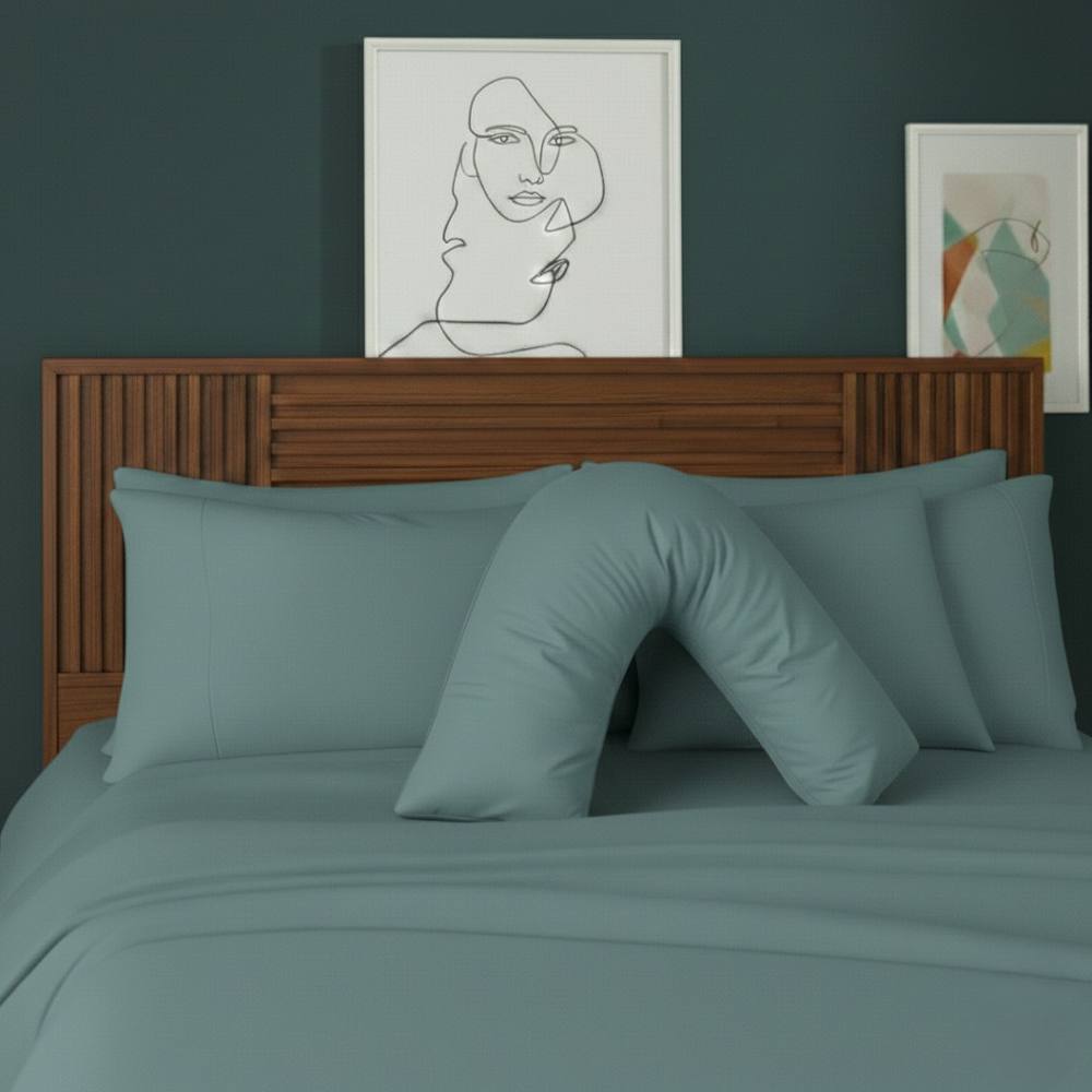 Snug City V Shape Pillowcase for Support Maternity Pillows Polycotton Easy Care in Duck Egg Blue