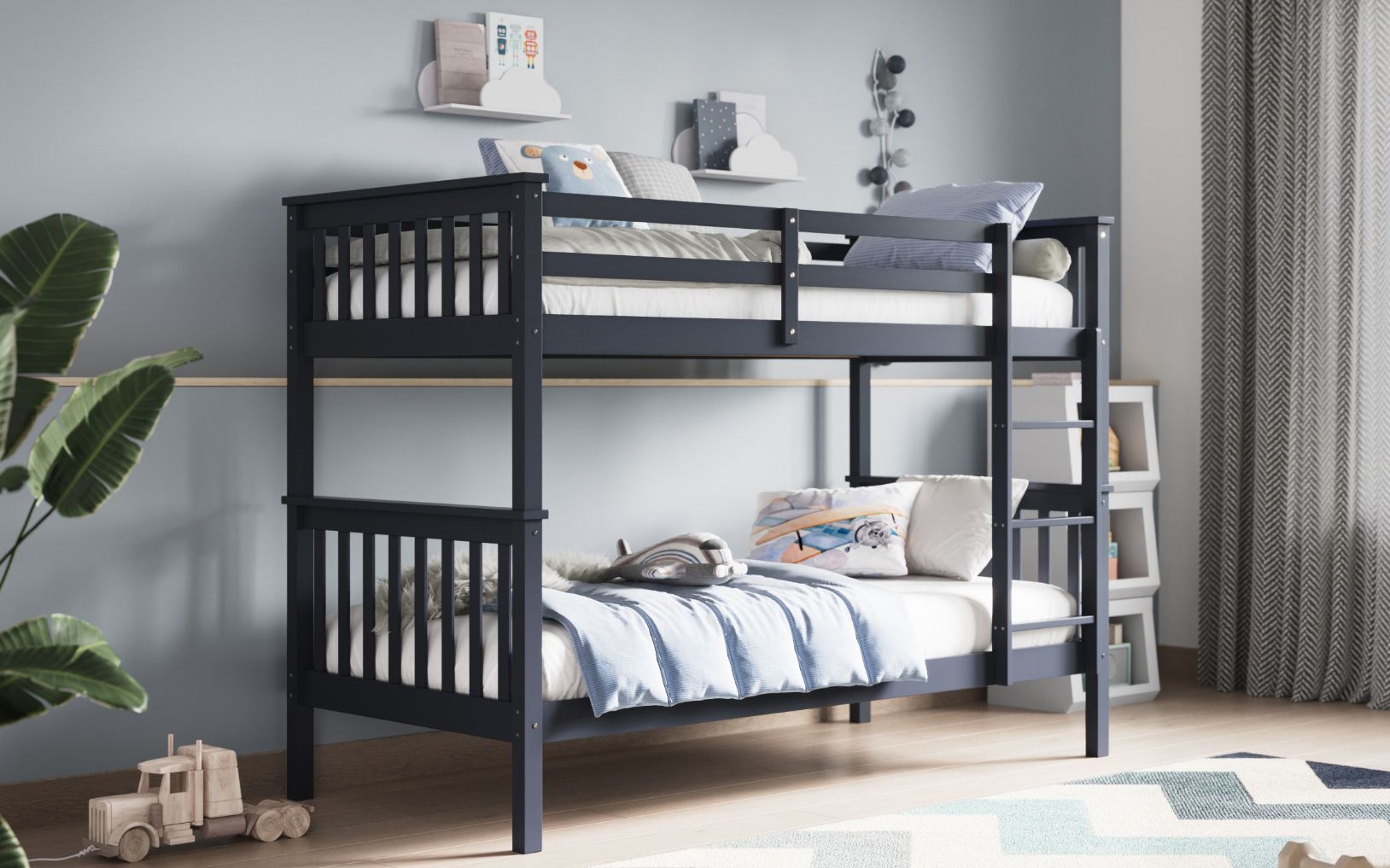 Flair Zoom Wooden Detachable Bunk Bed in Grey