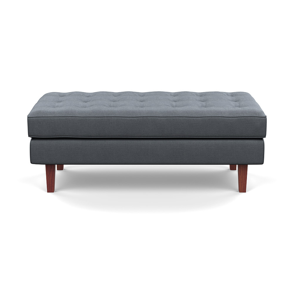 Heal's Hepburn Ottoman Siena Cotton Shale Grey Walnut