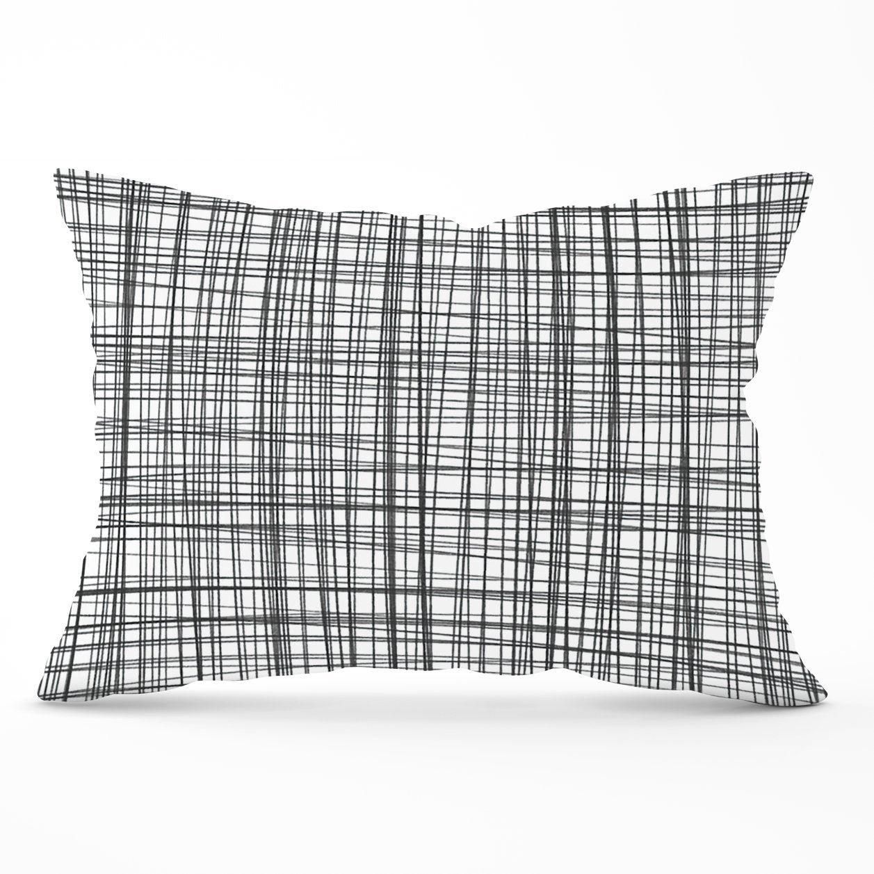 Warren Reed - Designer Monochrome Pencil Scribble Cushions in Grey