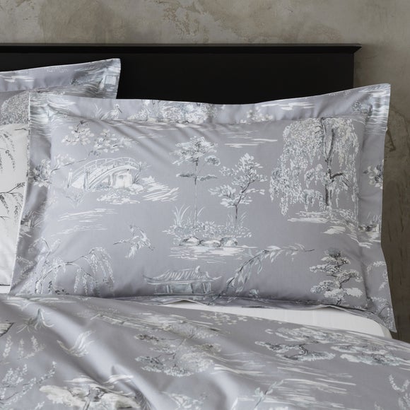 Chinoiserie Grey Oxford Pillowcase