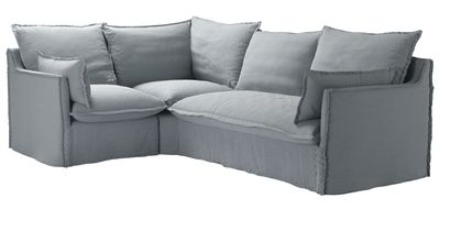 Isaac Asym: LHF Single w RHF 2 Seat Sofabed in Sealion Smart Cotton - sofa.com