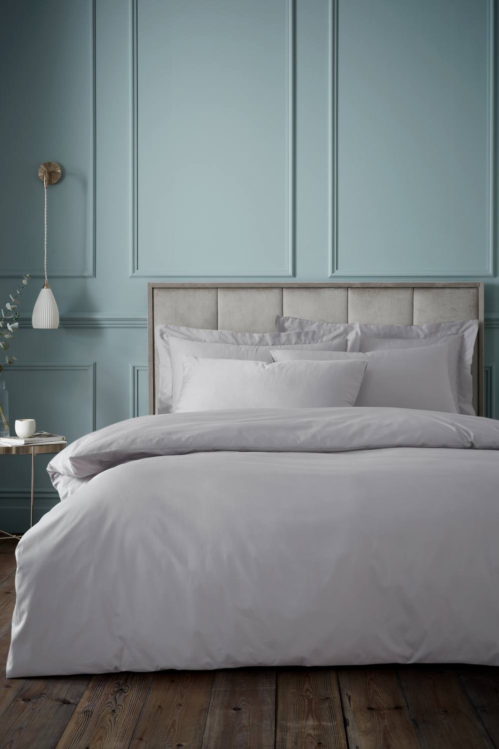 Bianca Egyptian Cotton 180 Thread Count Cotton Duvet Cover Set in Silver