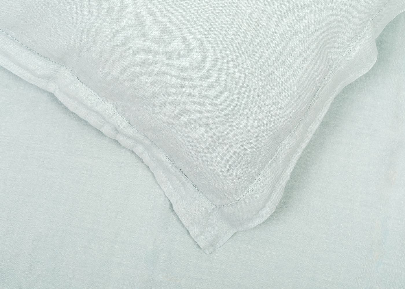 Heal's Washed Linen Mint Fitted Sheet Super King