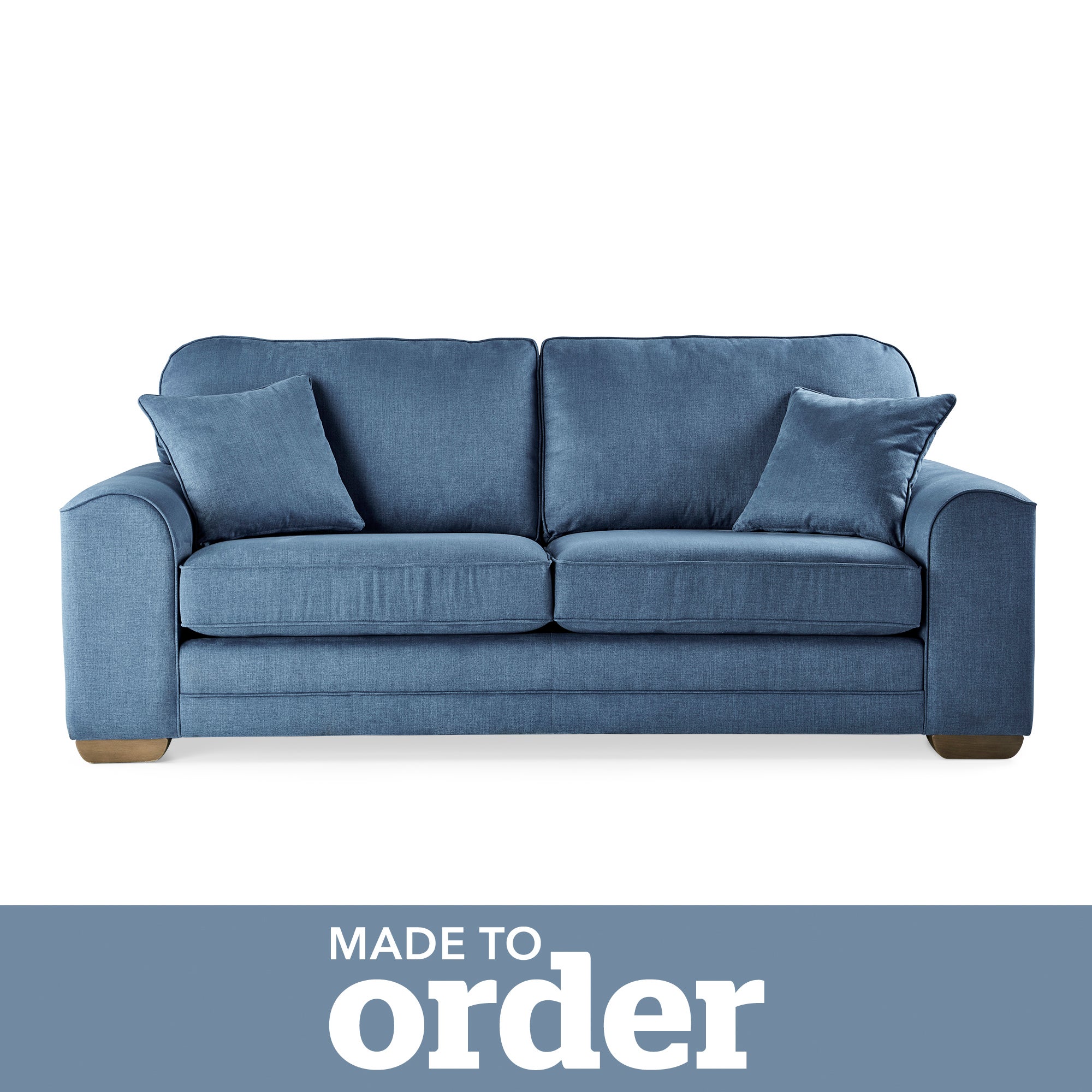 Morello 3 Seater Sofa Brushed Plain Fabric Brushed Plain Cobalt